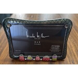 Picture photo Frame Nicole Miller enamel & rhinestones purses handbags 6x4''